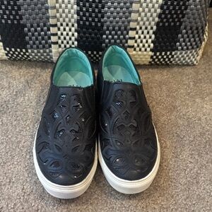 Corral Black Slip-On Shoes with White Soles